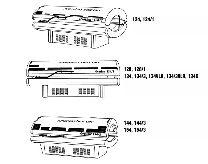 Heartland Tan Acrylics Ovation 128 Curved Bench Tanning Bed Parts 