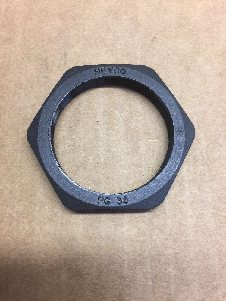 Heyco PG 36 Nylon Threaded Hexagon Lock Nut 1 3/4" ID Black